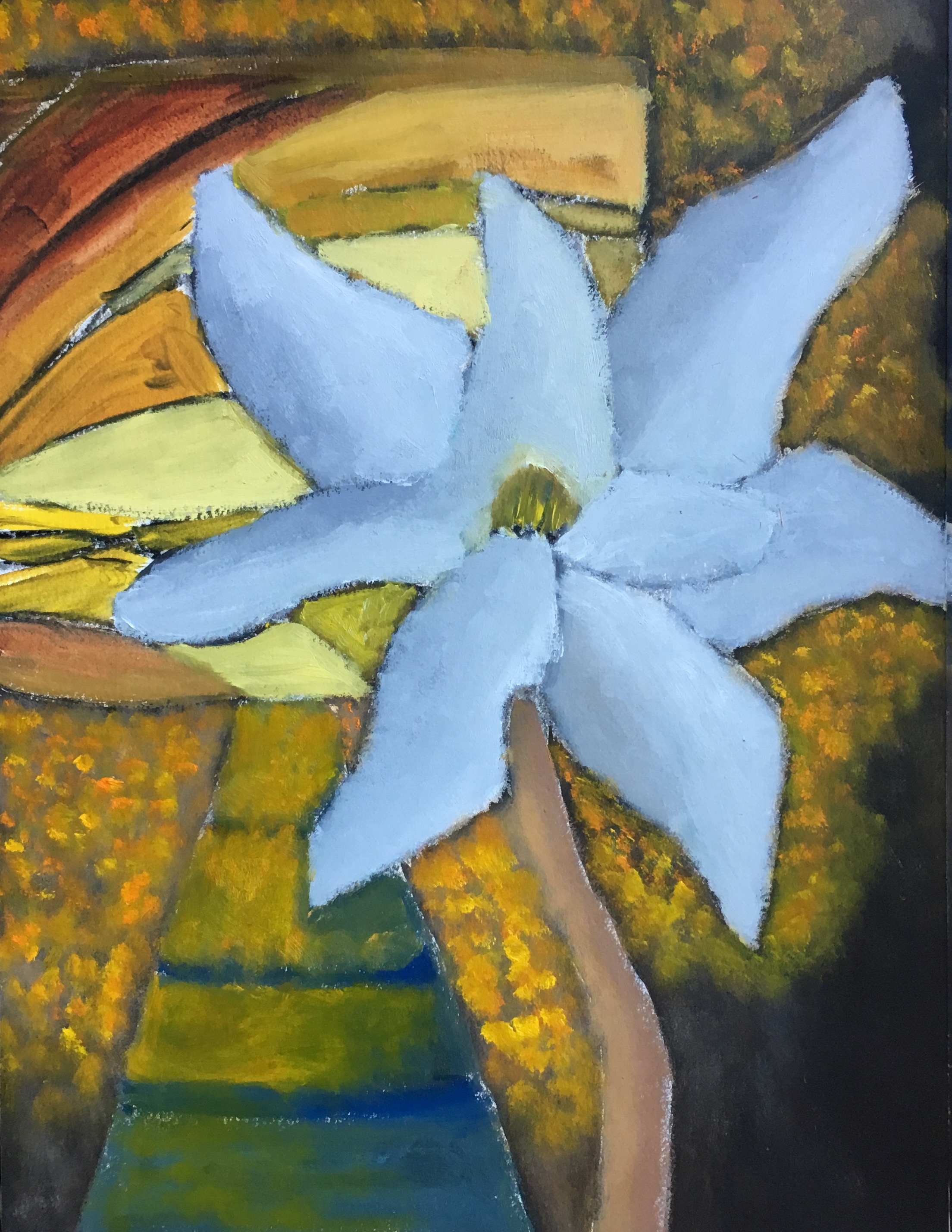 "Corner Lamp" Oil On Paper 16x12