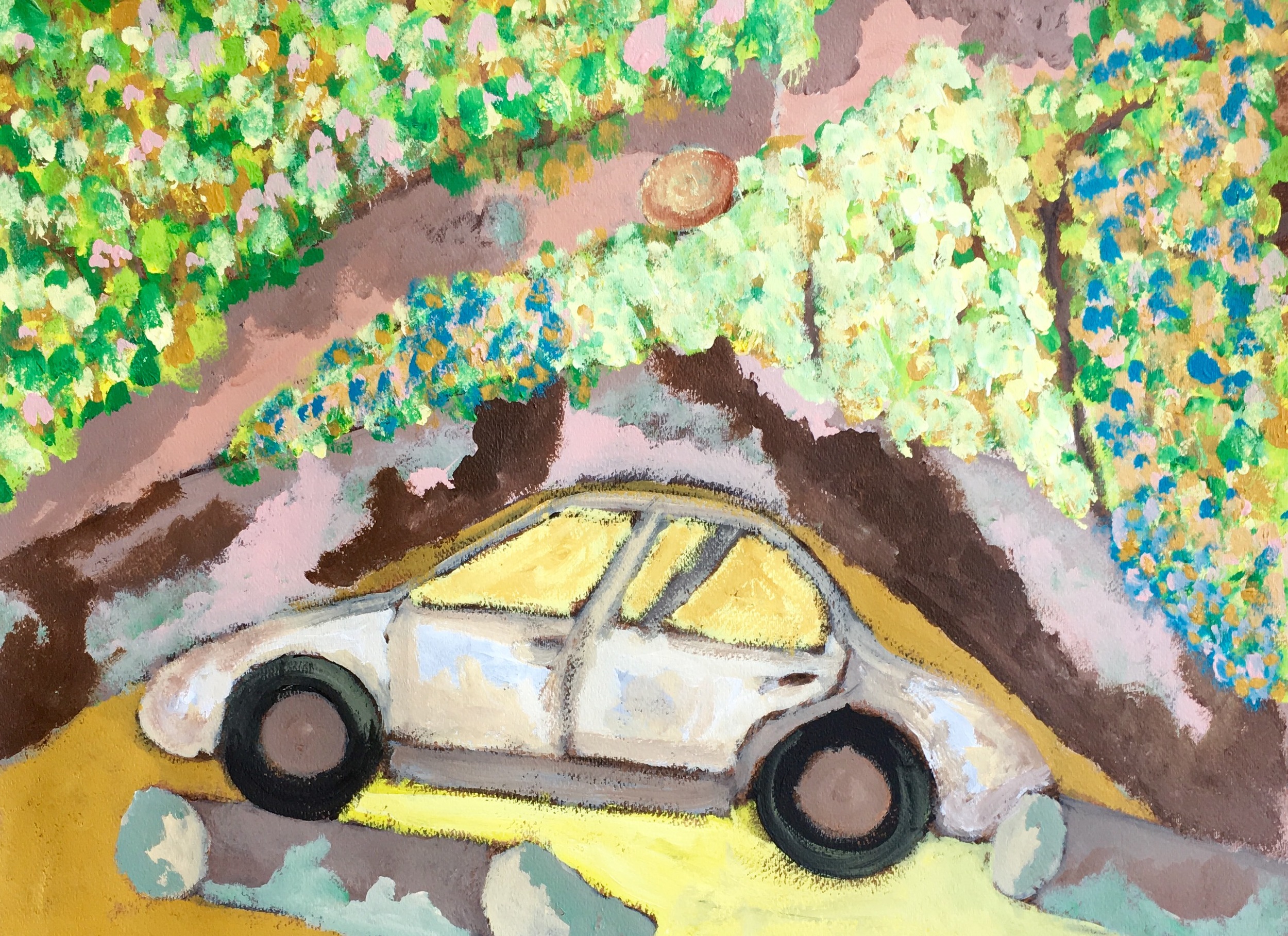 "Junkyard Dog" Acrylic On Paper 18x24