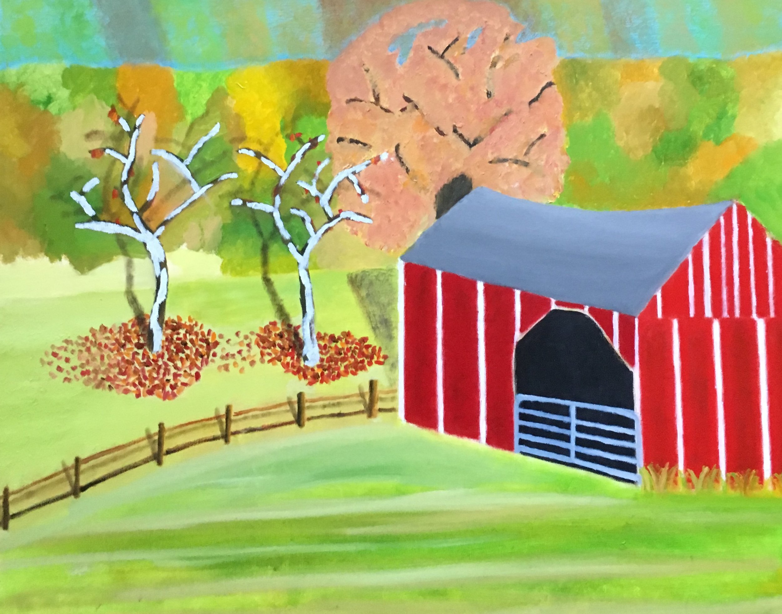 Cobble Barn Oil On Canvas 24x30