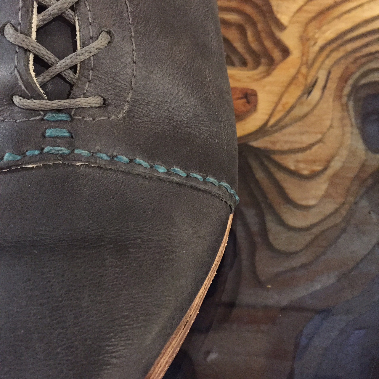 Detail of the Lady Boot in grey.