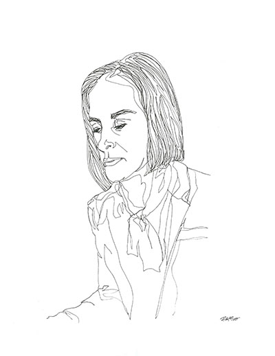 Dana , pen on paper, 11 x 14 in