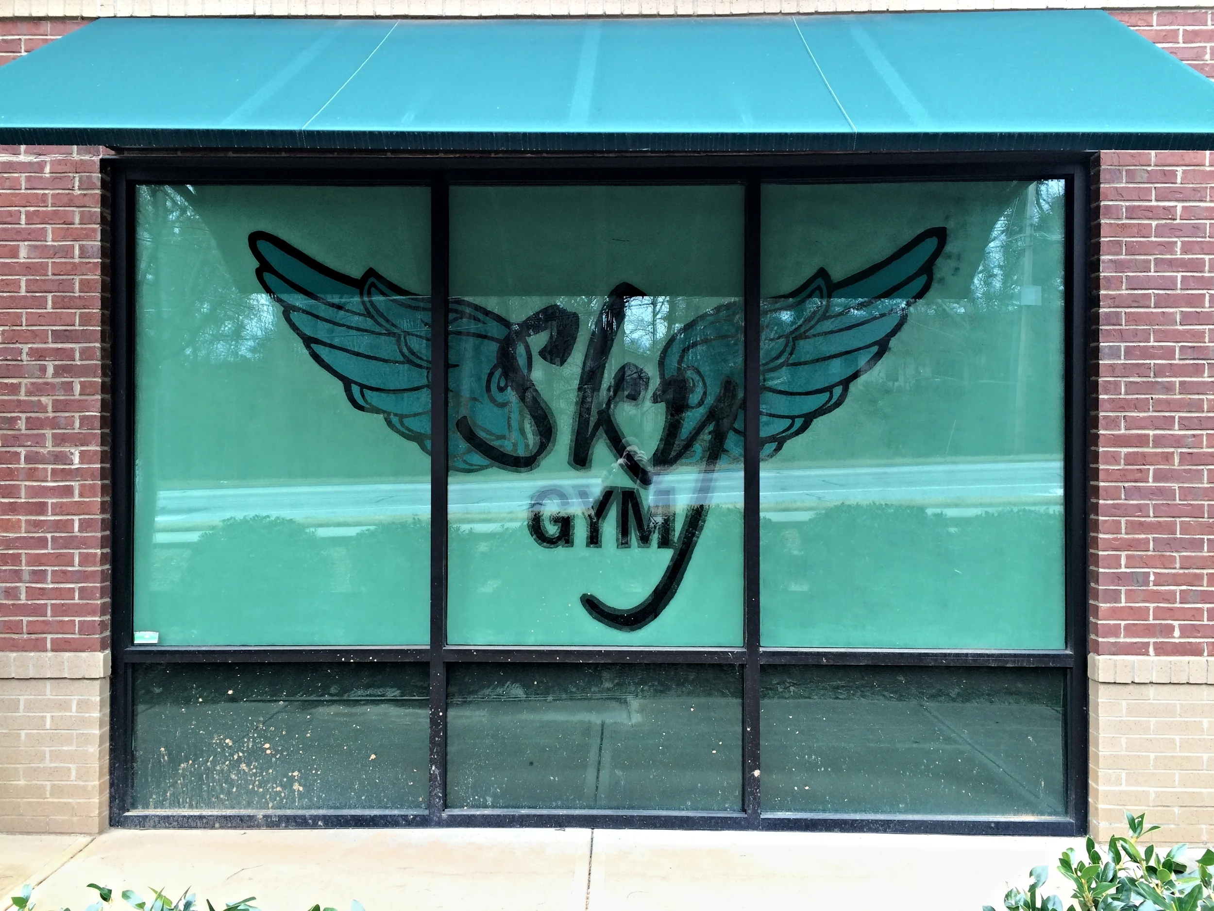 Sky Gym window mural