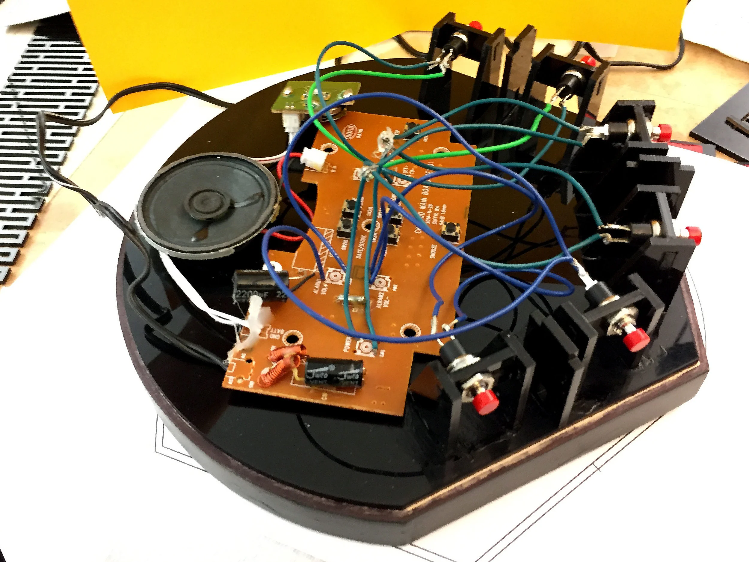 Fitting the wires and button mounts