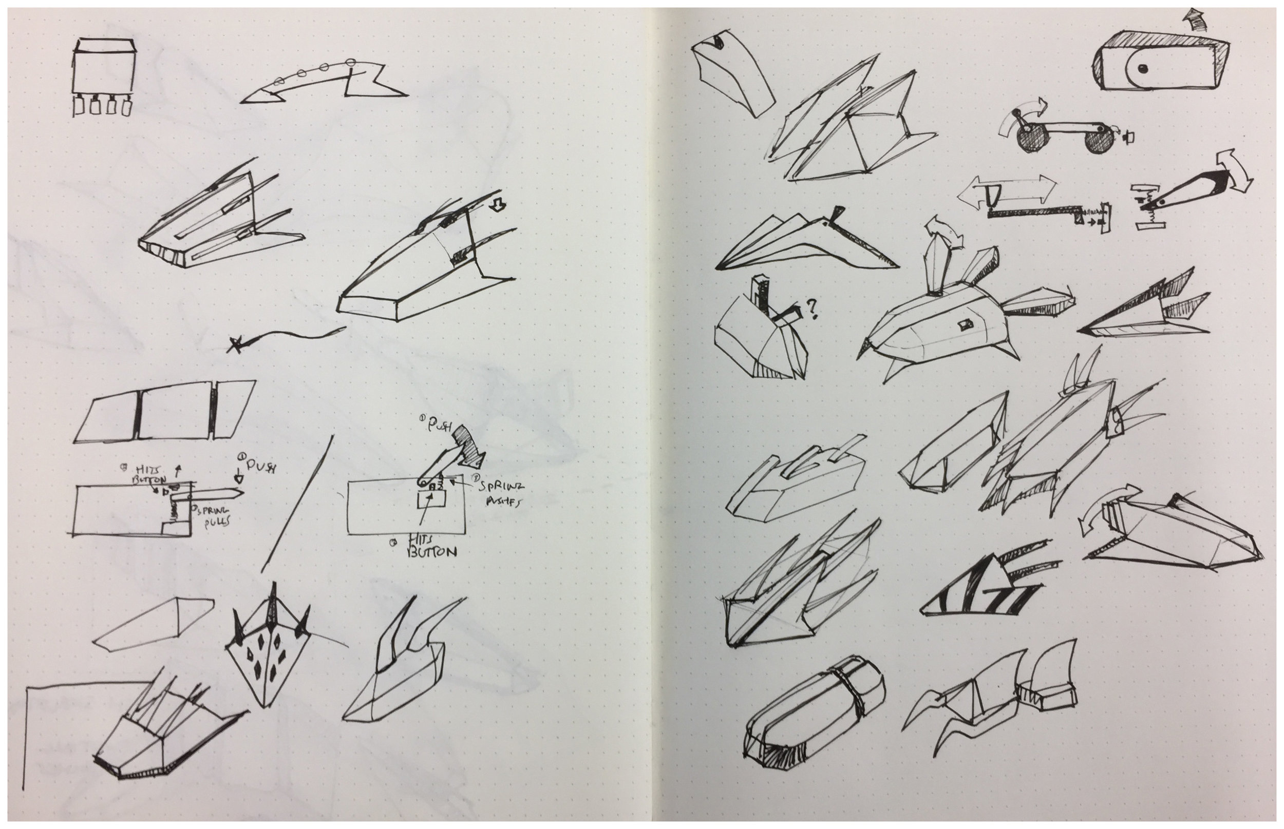  Sketches showing change from organic to mechanical forms 