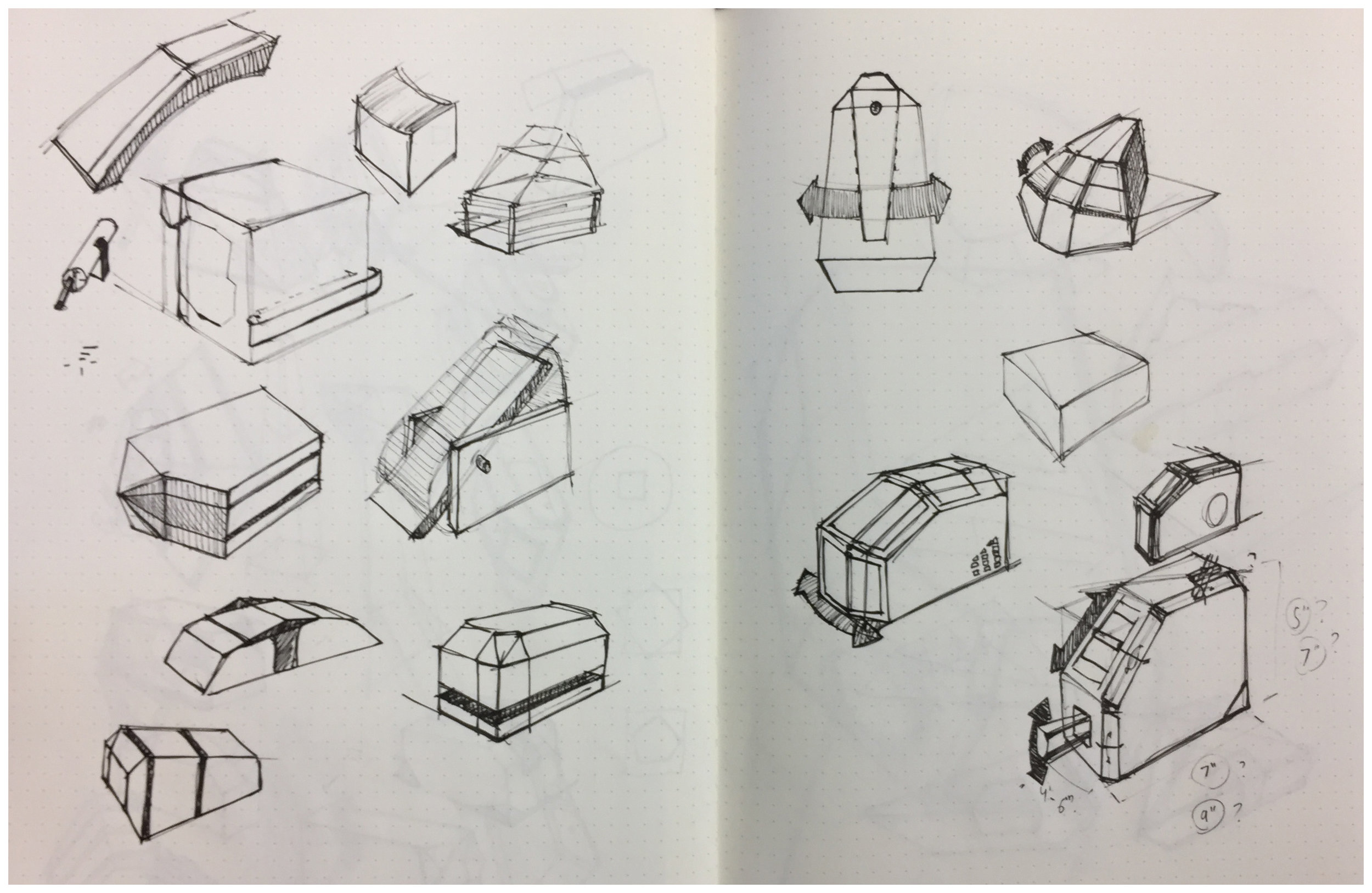  Sketches showing change from organic to mechanical forms 