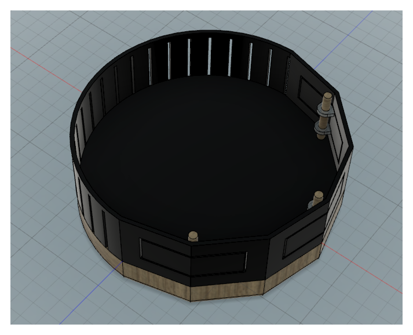 First draft render of final concept, with pivot instead of flexible switches.