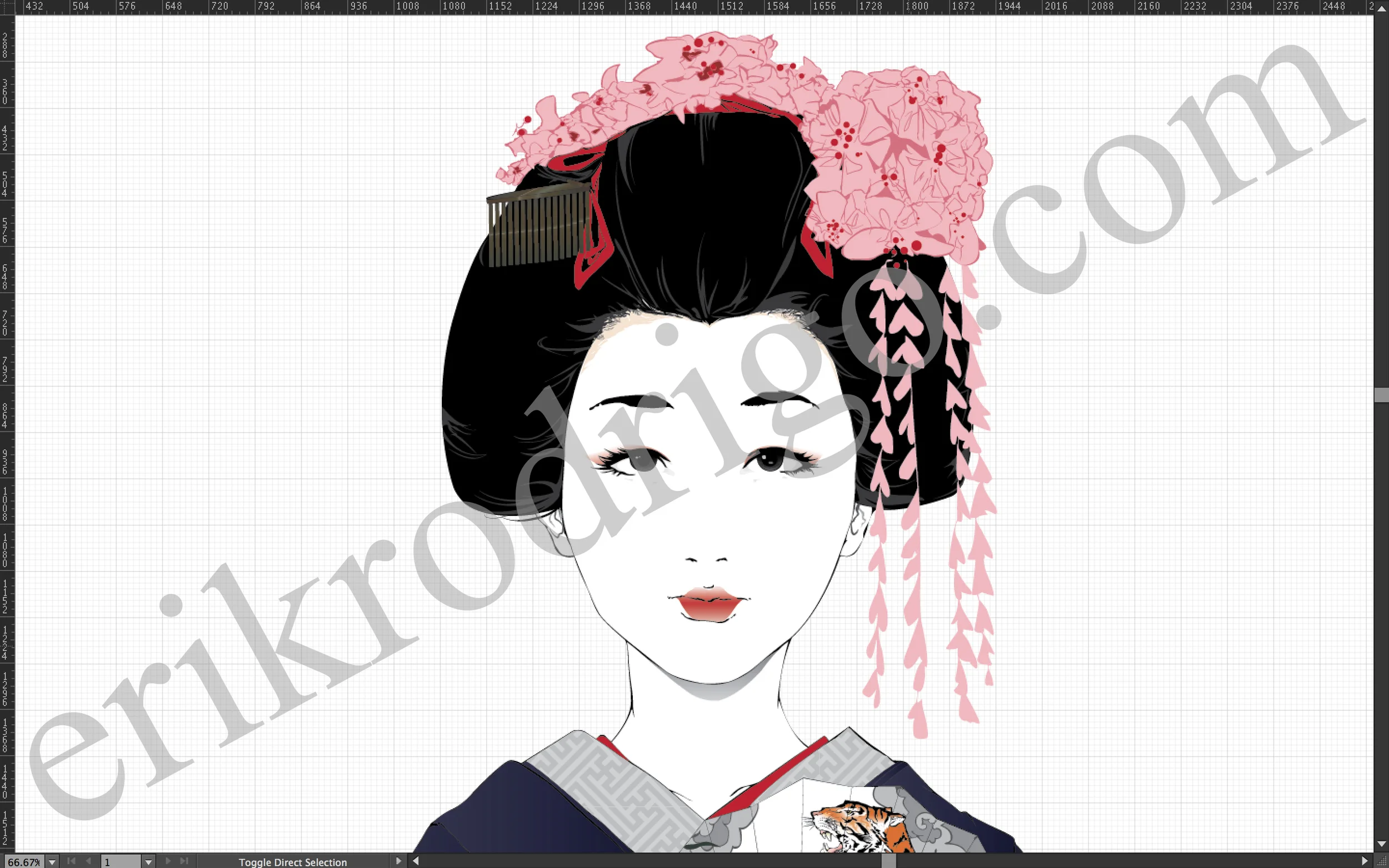 Going to change that hair ornament to be more silvery and add some details to it. None of these colors are final either.