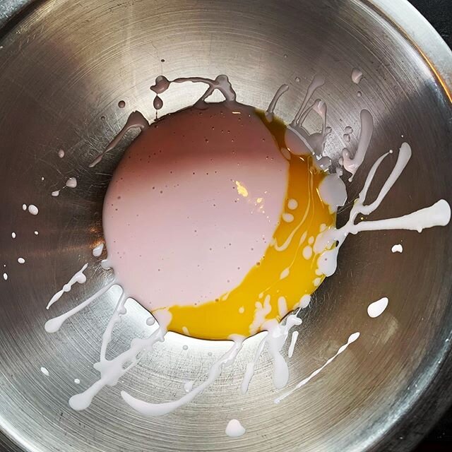 Dog food art. Strawberry Kefir and egg yolks. 😋