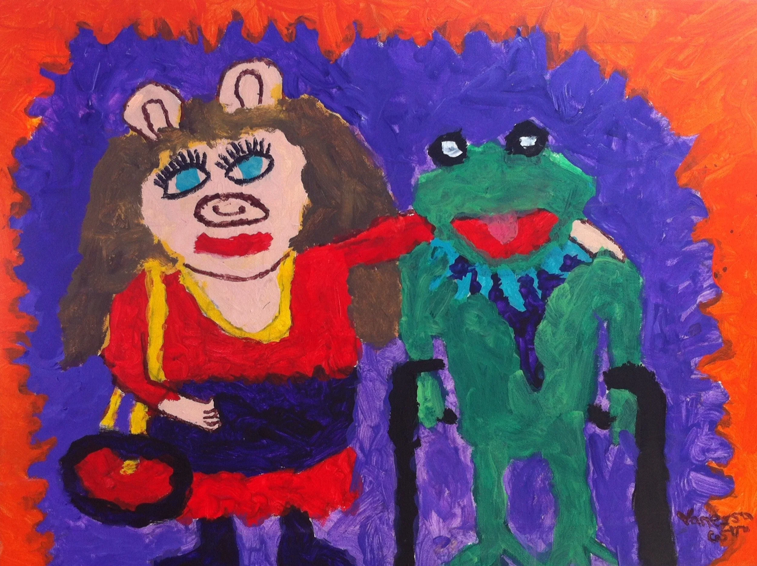 Miss Piggy and Kermit (SOLD)