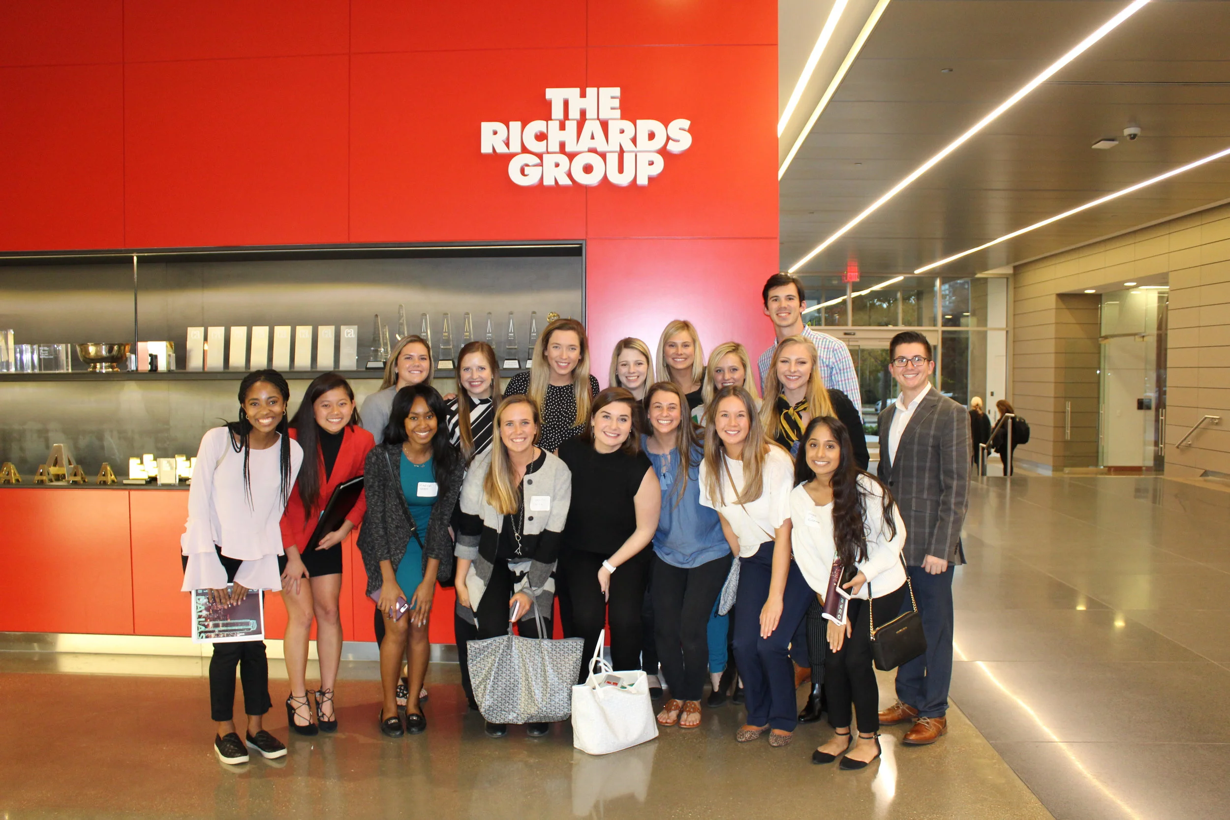 OU PRSSA members pose at The Richards Group.