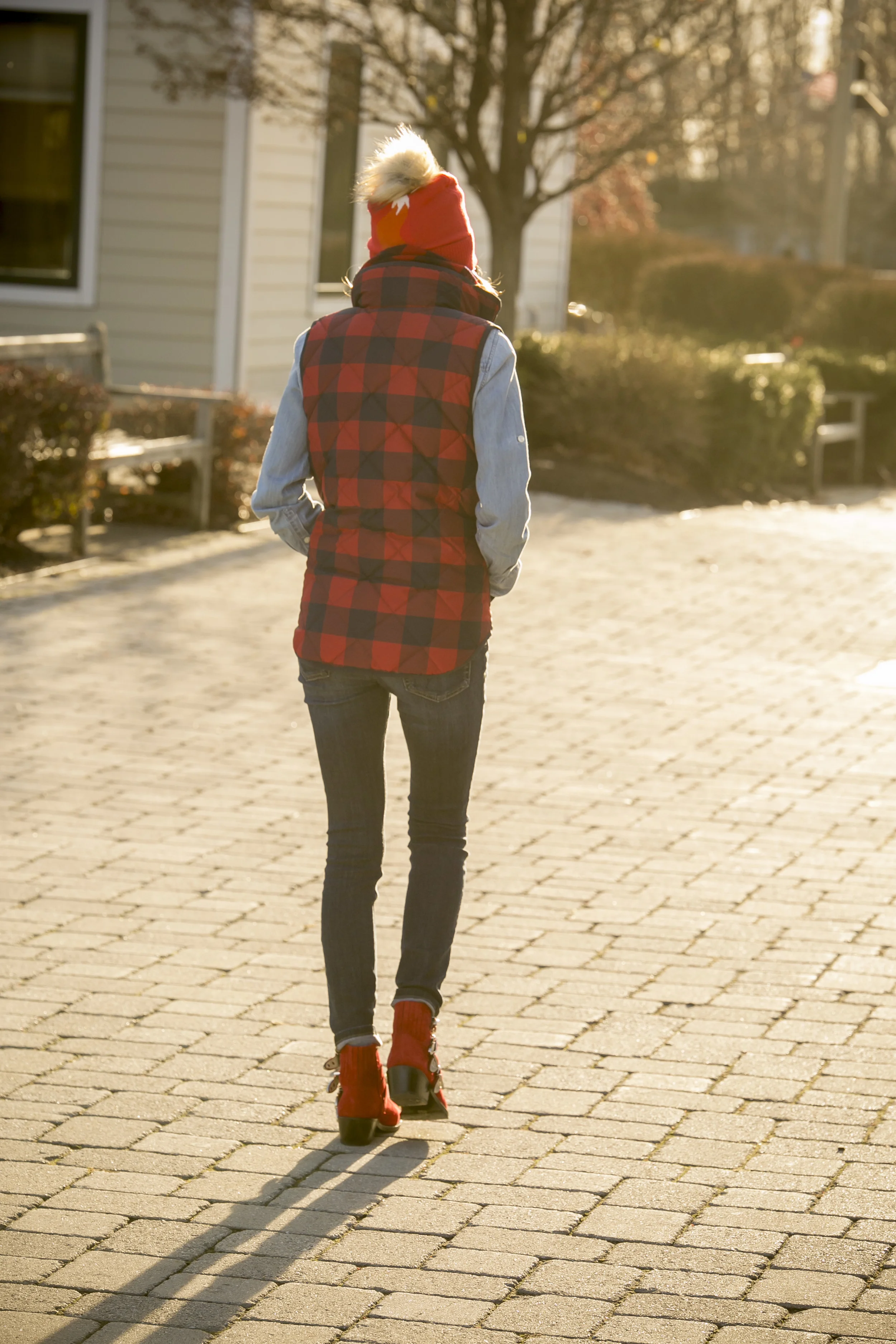 J.Crew Vest , Chambray Top , Scarf | Hat: Kate Spade | Denim: Rag&Bone |Booties: Toga Pulla Dino Petrocelli Photography