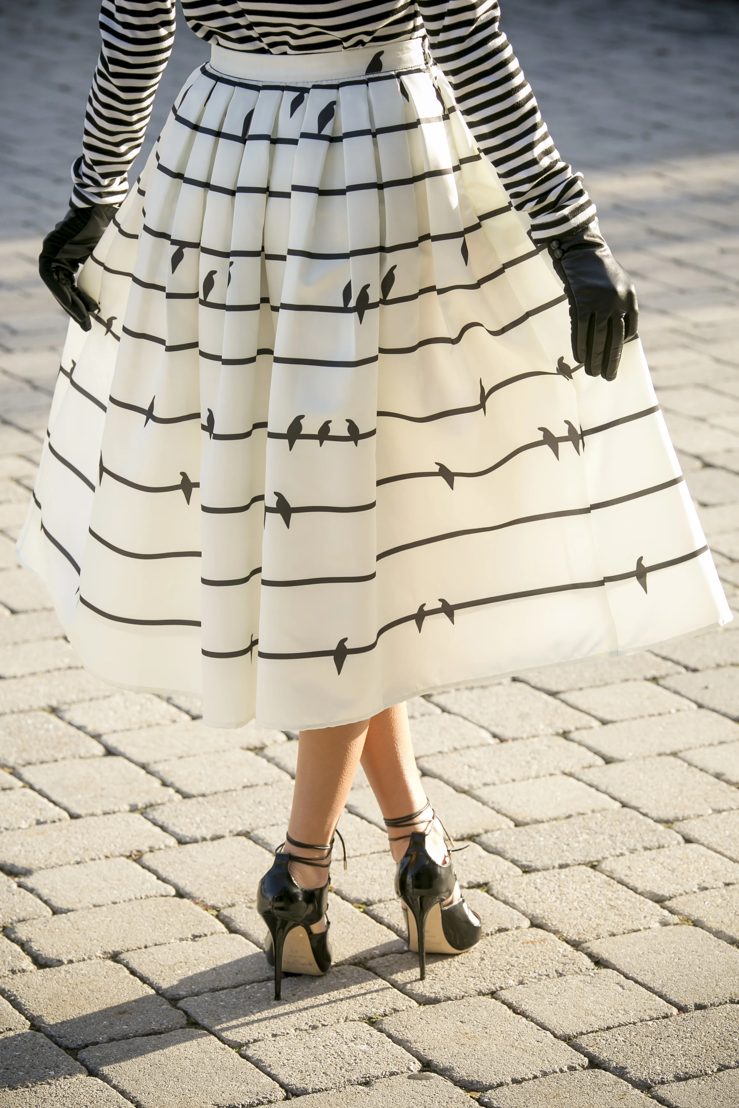 Top: Topshop |Skirt: Chicwish |Pumps: Jimmy Choo |Sunnies: Jimmy Choo |Earmuffs: J.Crew Dino Petrocelli Photography