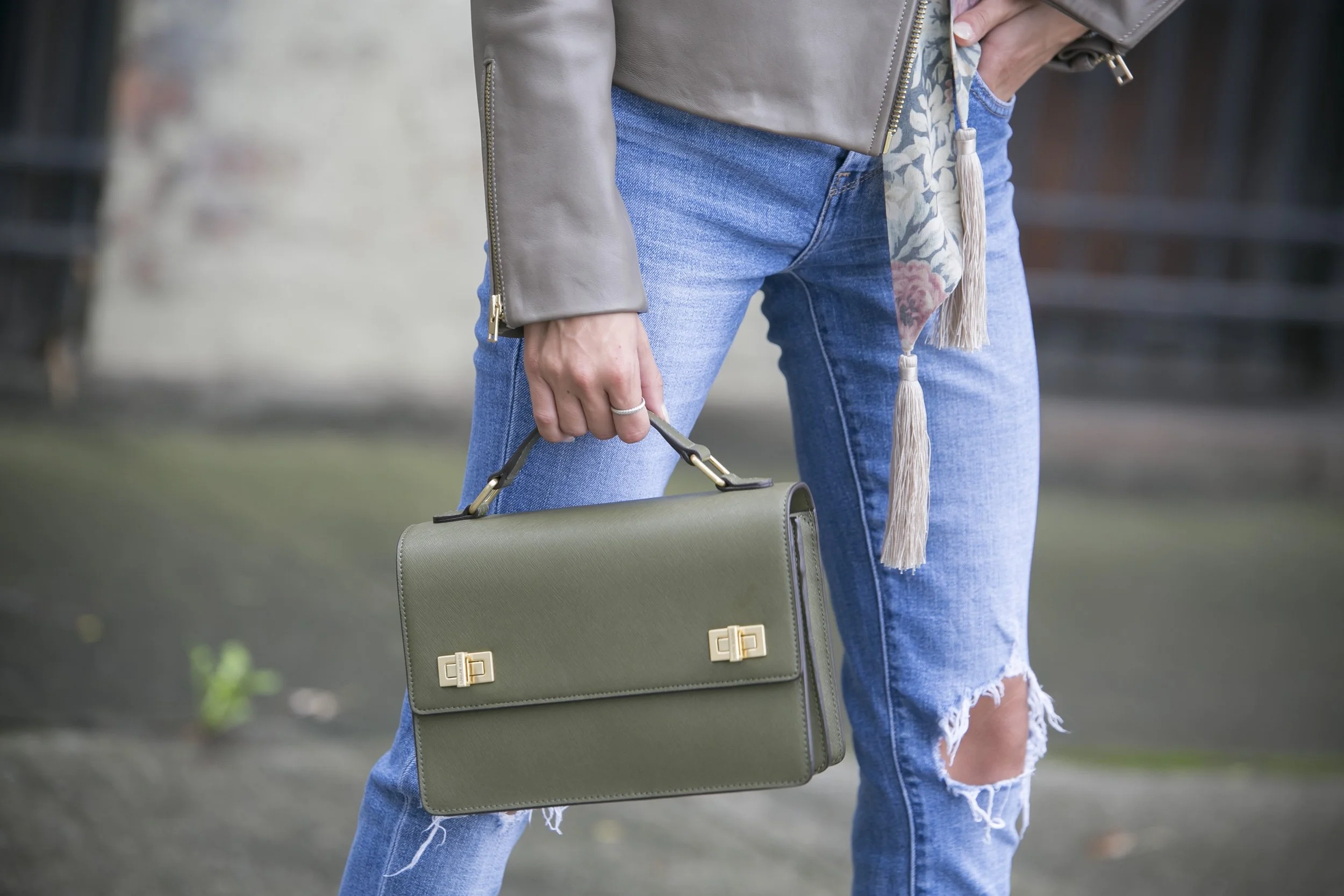 Jacket:J.Crew( similar )|Bodysuit: Theory |Jeans: Levi's |Scarf:Zimmermann|Booties: Saint Laurent |Bag: Henri Bendel |Sunnies:Celine Dino Petrocelli Photography