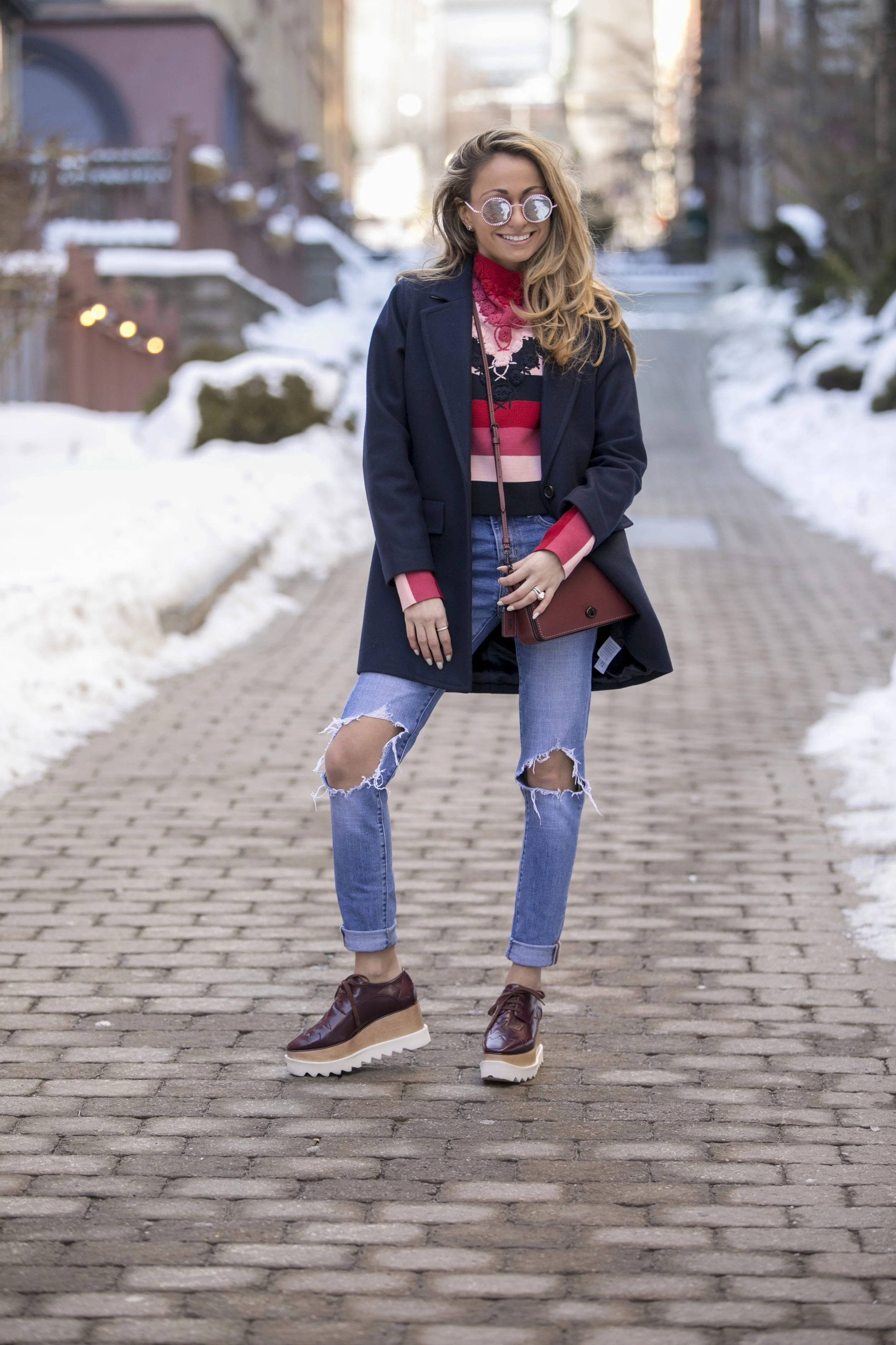 Bag: Coach |Top: & Other Stories |Denim: Levi's |Shoes: Stella McCartney |Coat:J.Crew ( similar ) Dino Petrocelli Photography