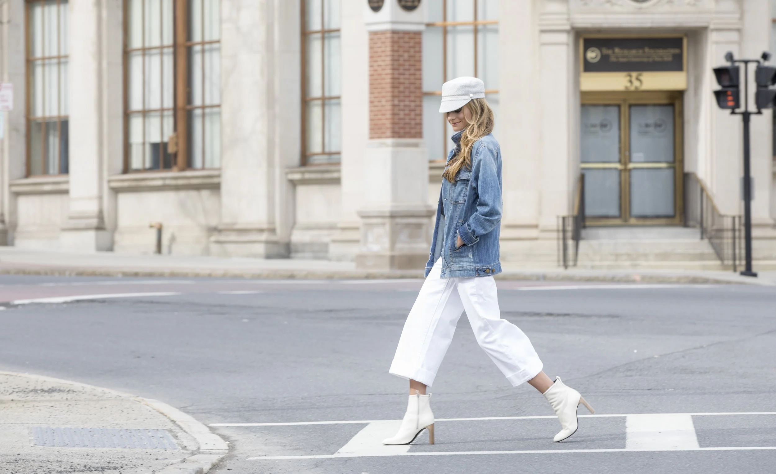 Hat: Eugenia Kim |Top:See by Chloe ( last seen here )| Jacket:Current/Elliott (older)|Denim:Madewell (older)|Booties: Rag & Bone Dino Petrocelli Photography Rumors Salon & Spa