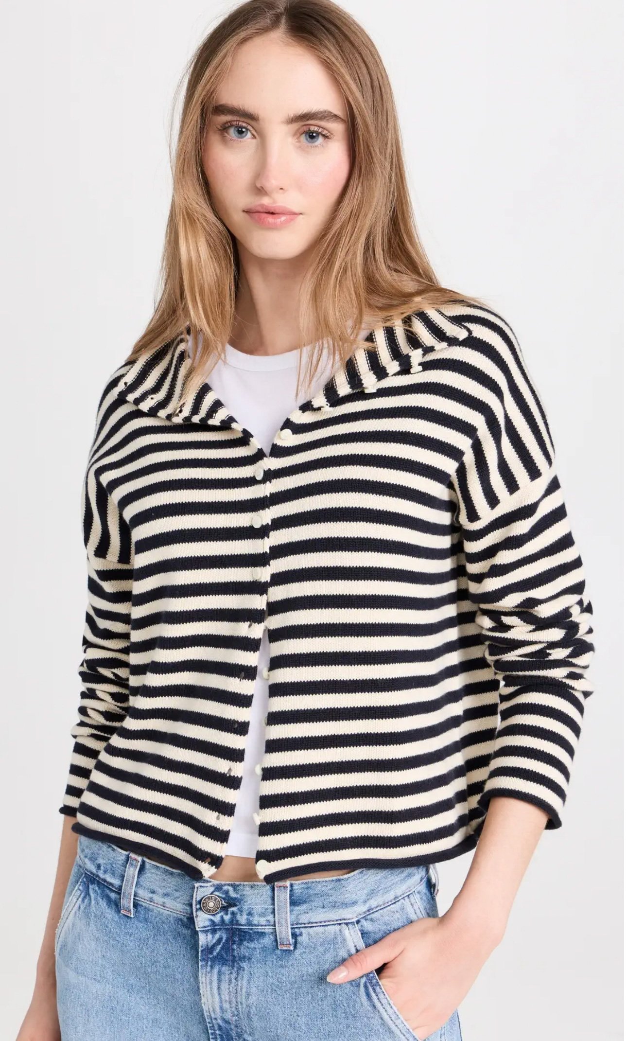 stripe cashmere cardigan