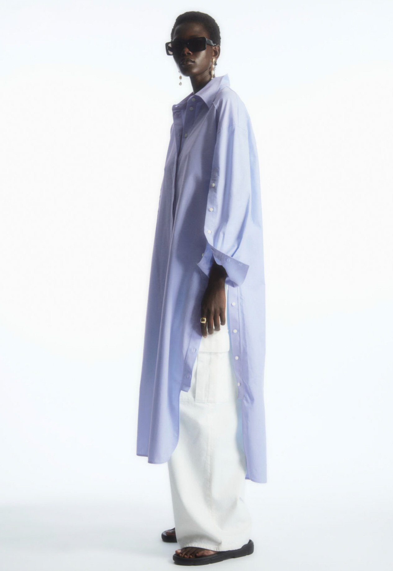 oversized deconstructed shirt dress