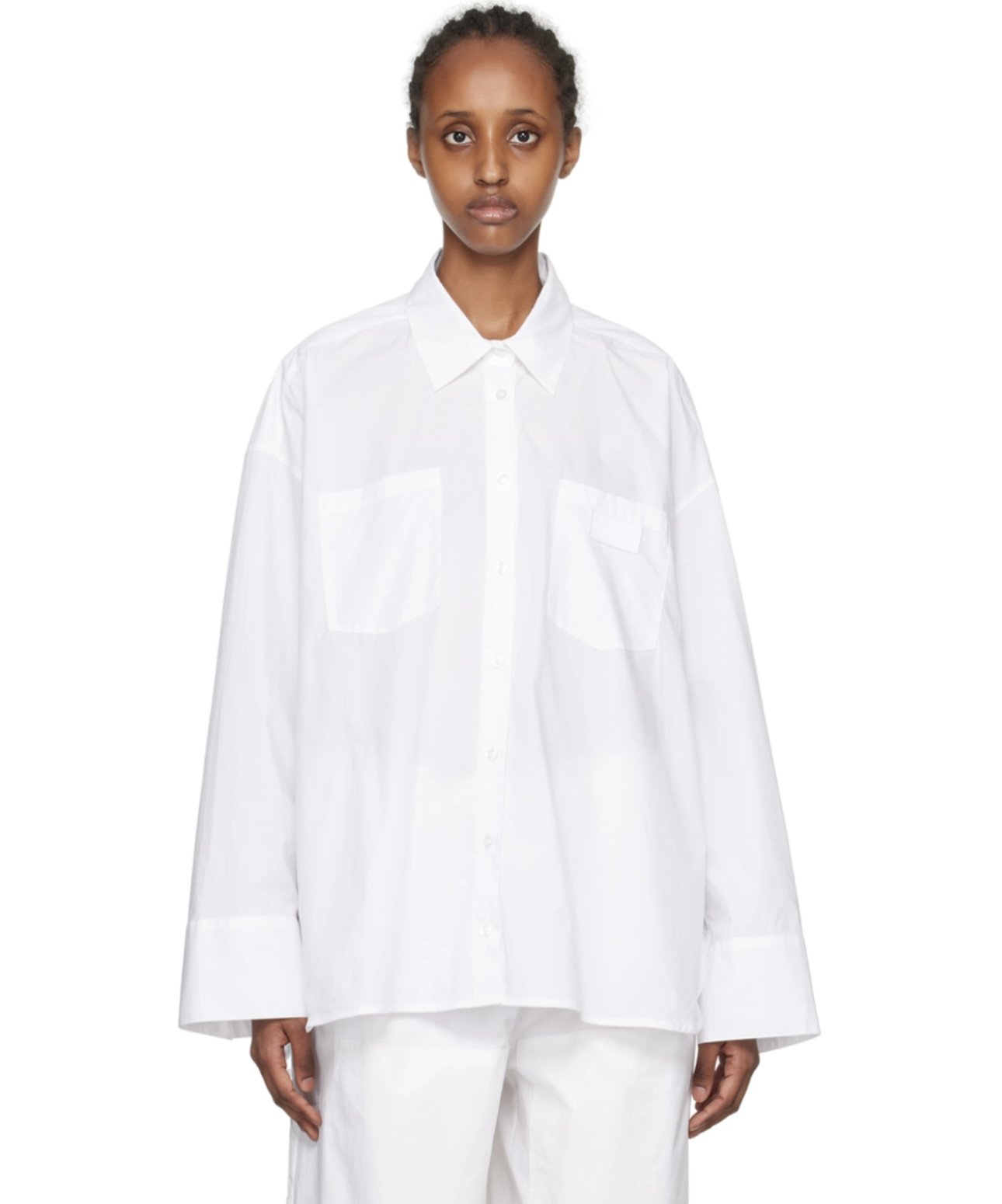 white oversized shirt