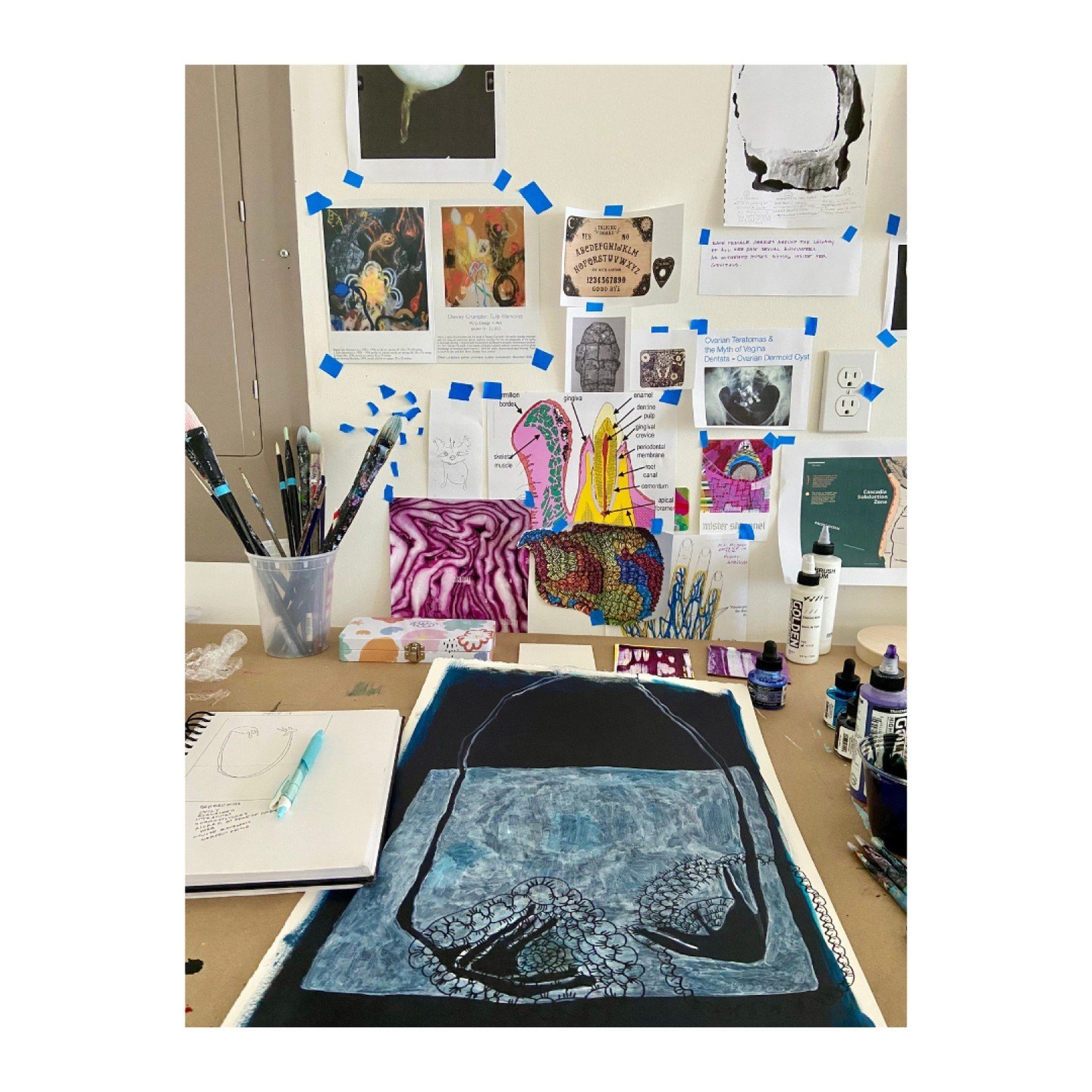 This sums up April at @vashonartistresidency -- my mind exploded in the best way. All my days were spent painting, writing, reading &amp; studying.  I am grateful to have had the opportunity to live in this magical art bubble with such an extraordina