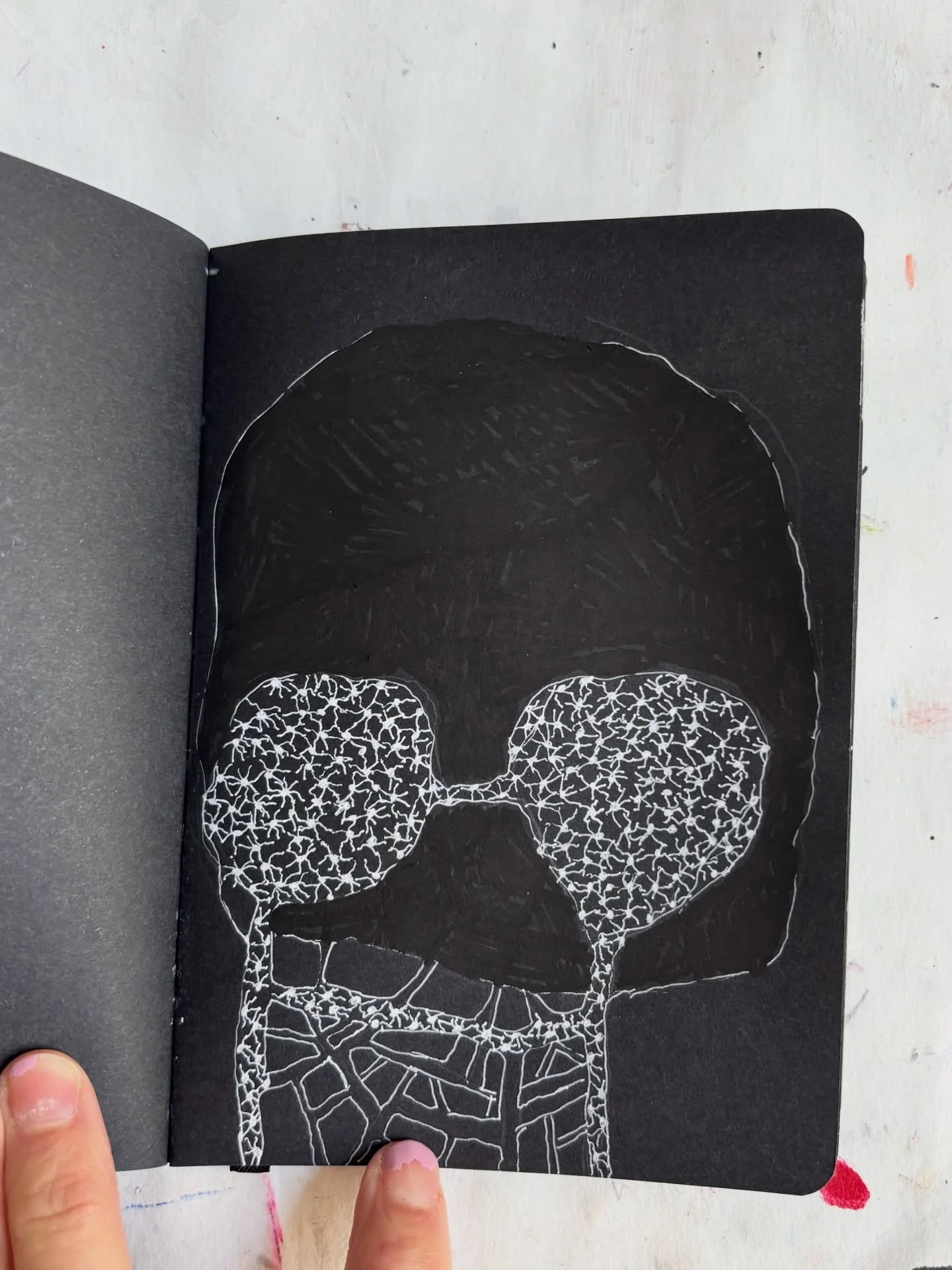 Gellyroll ink pen drawing on black paper. 4 inches x 6 inches 
#sakurapens # blackandwhitedrawing #ellenburgin