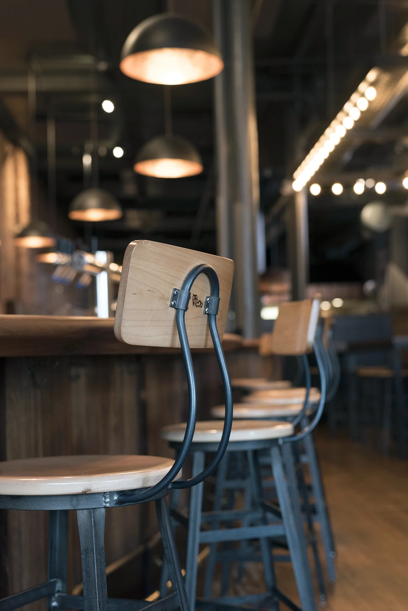 Custom Barstools at the Pressroom Restaurant