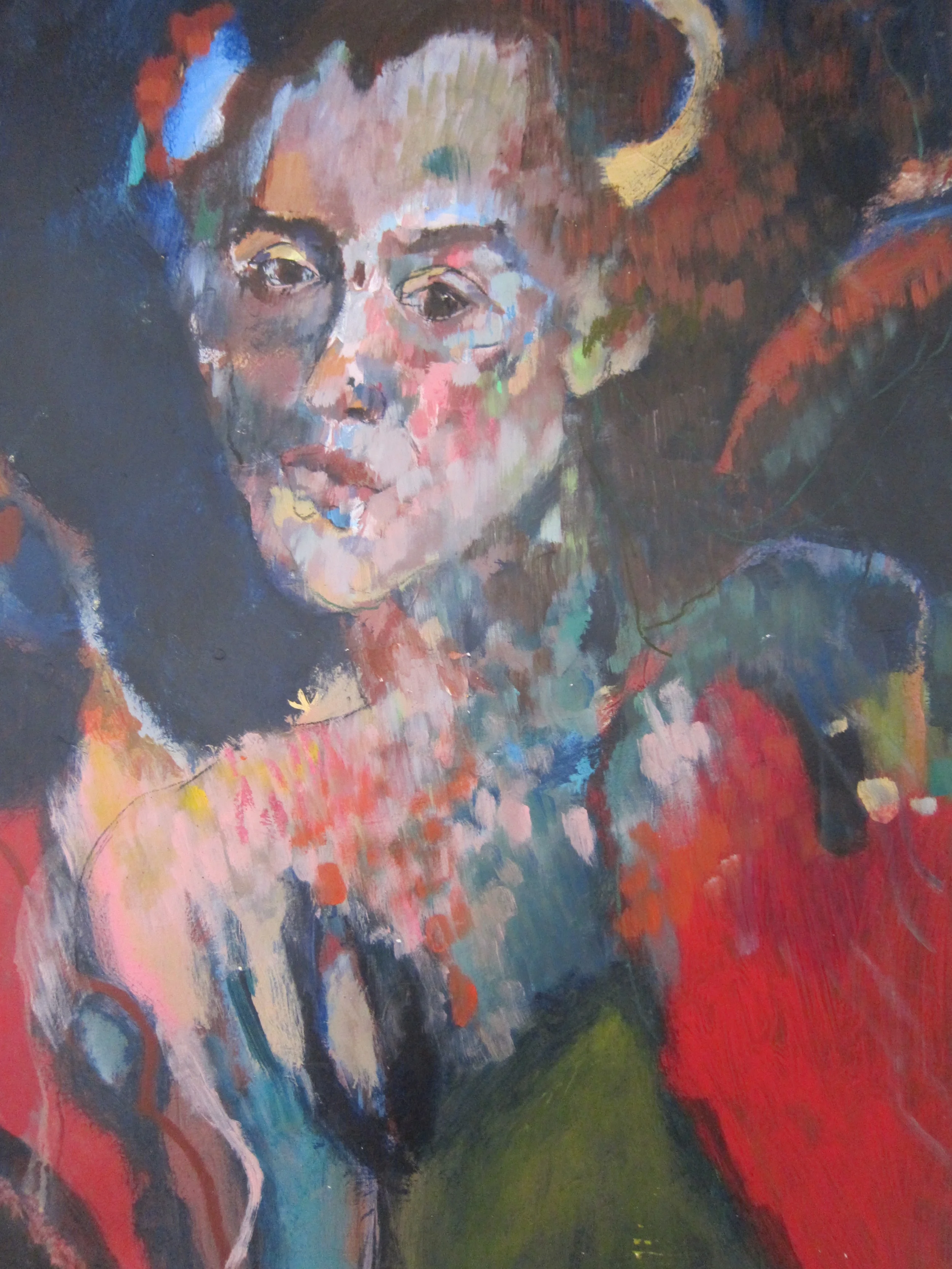 Self Portrait / 22" x 30" / Acrylics and pastels on paper