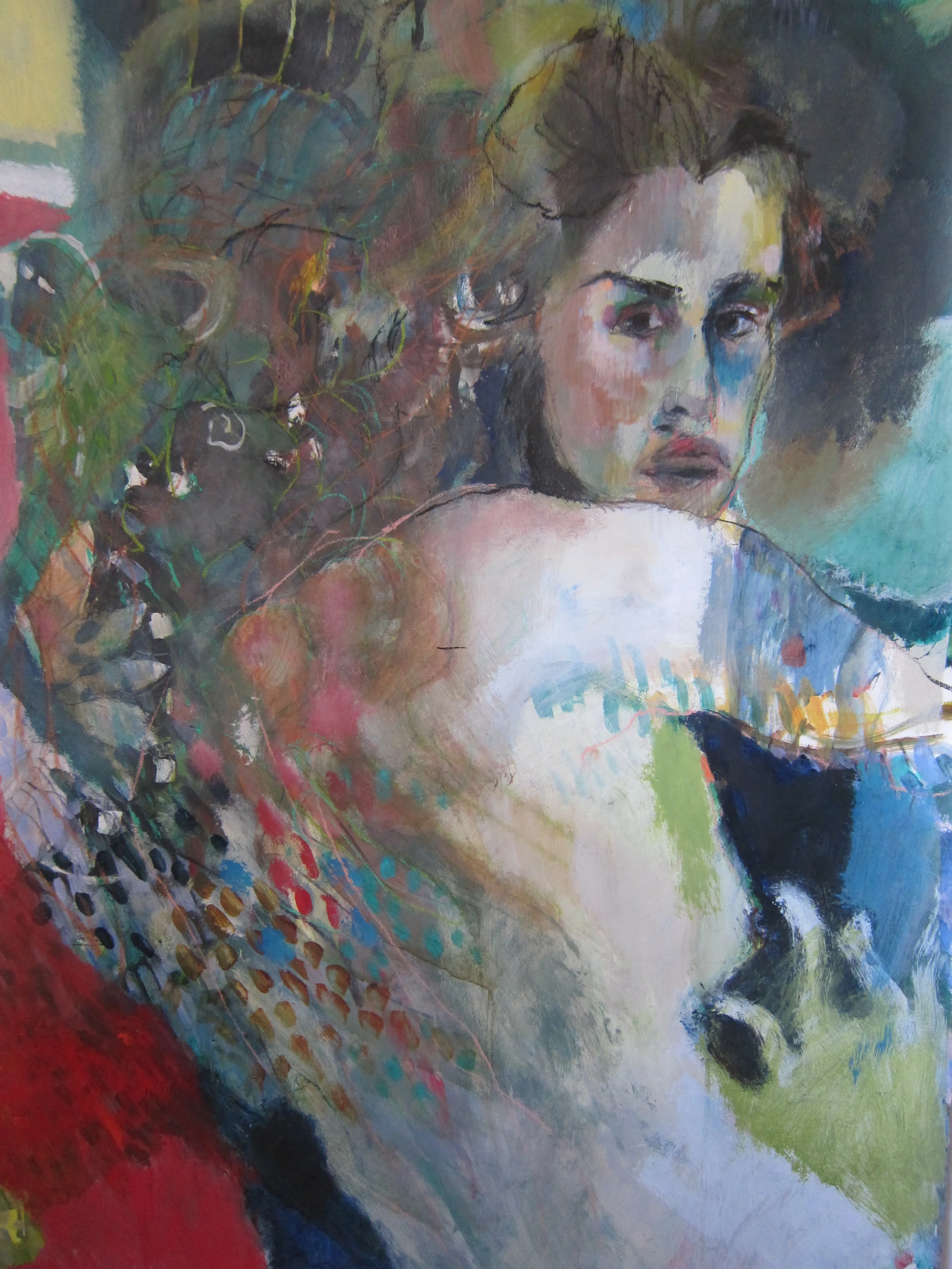 The Bird-Woman / 30" x 44" / Acrylics and pastels on paper