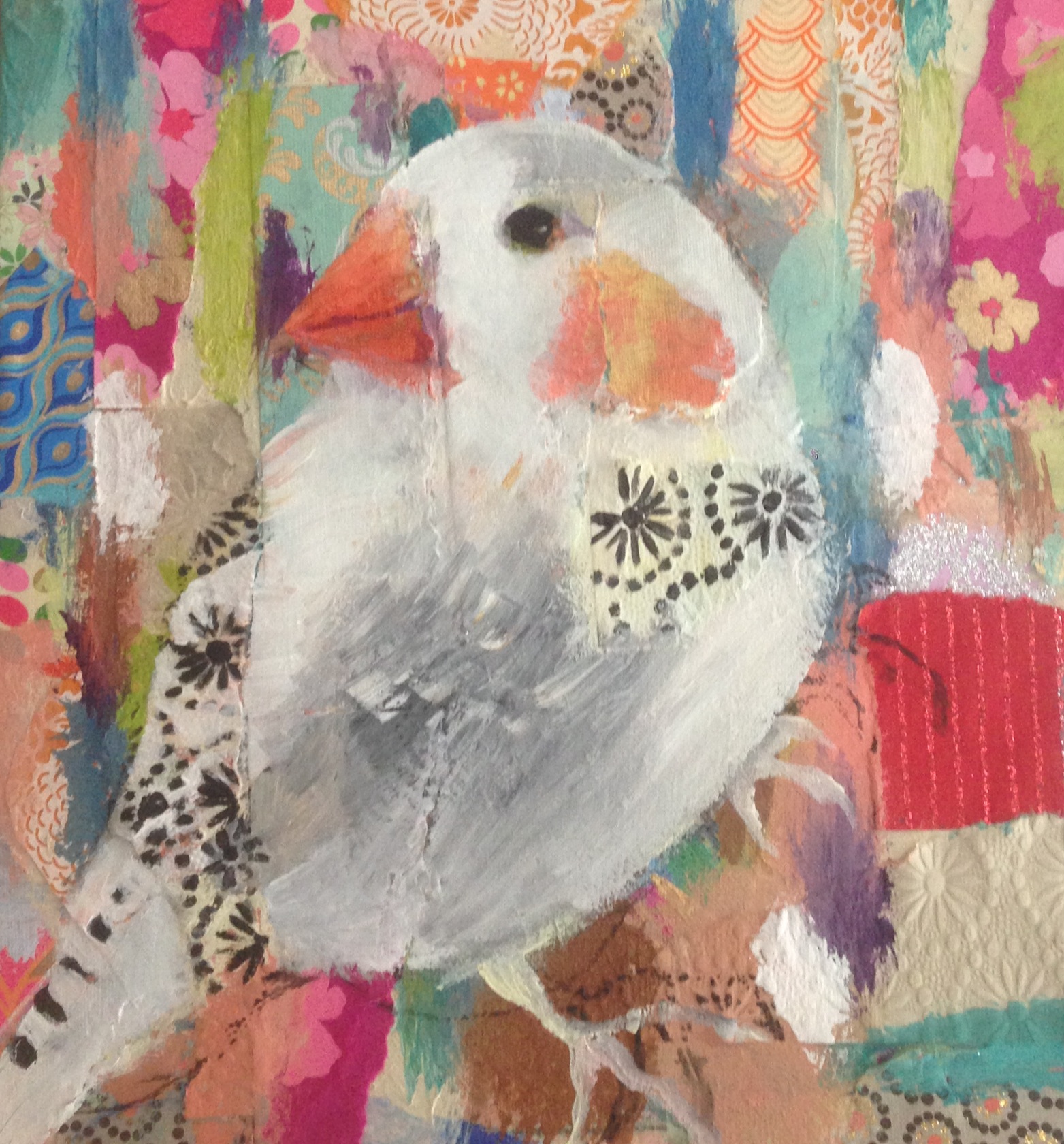 Marquis Finch Square Mixed Media Collage