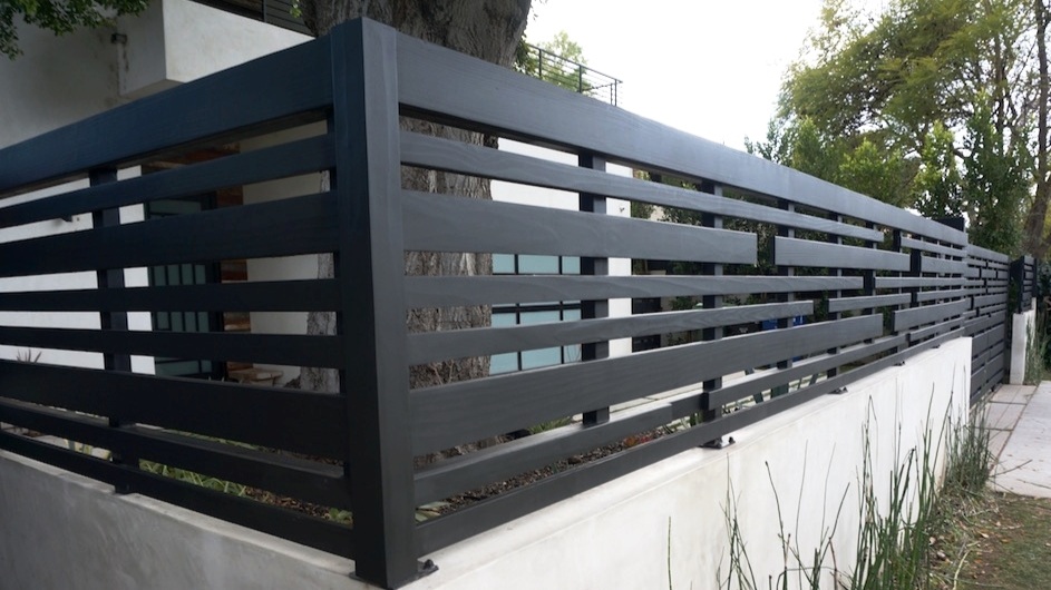 Santa Monica Wood Fence, Custom Fences, Modern, Artistic — Harwell