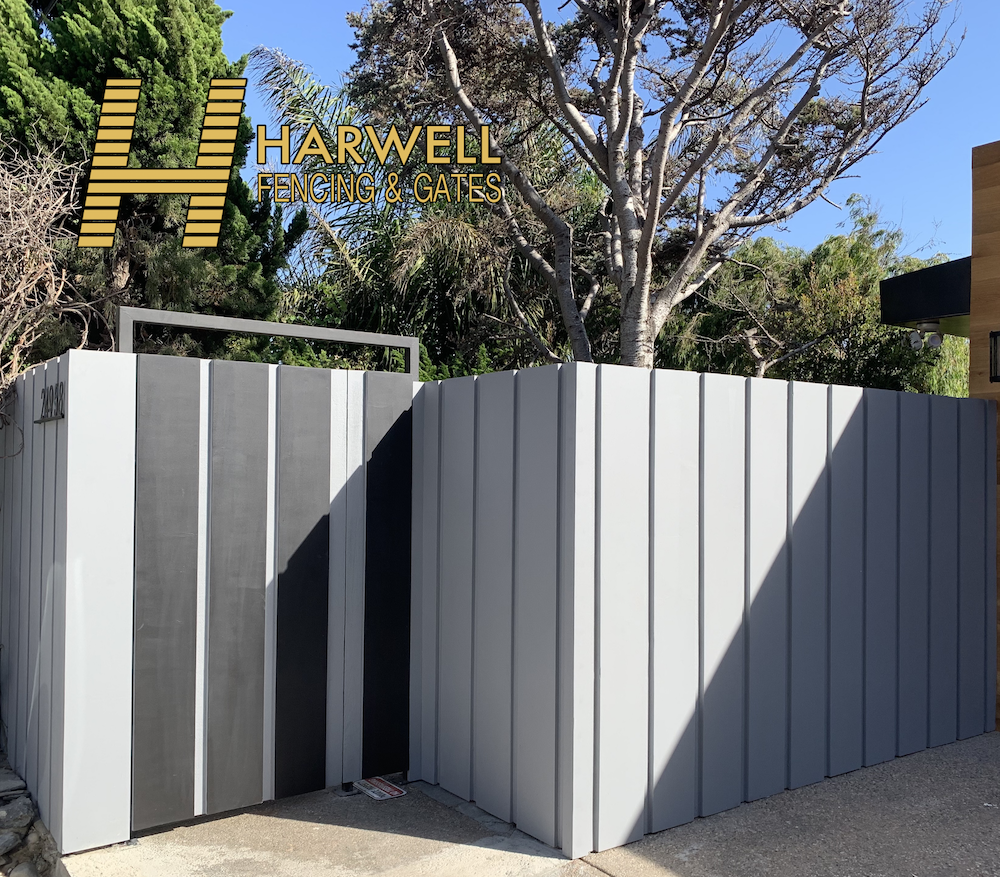 Santa Monica Wood Fence, Custom Fences, Modern, Artistic — Harwell