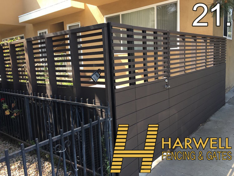 Santa Monica Wood Fence, Custom Fences, Modern, Artistic — Harwell