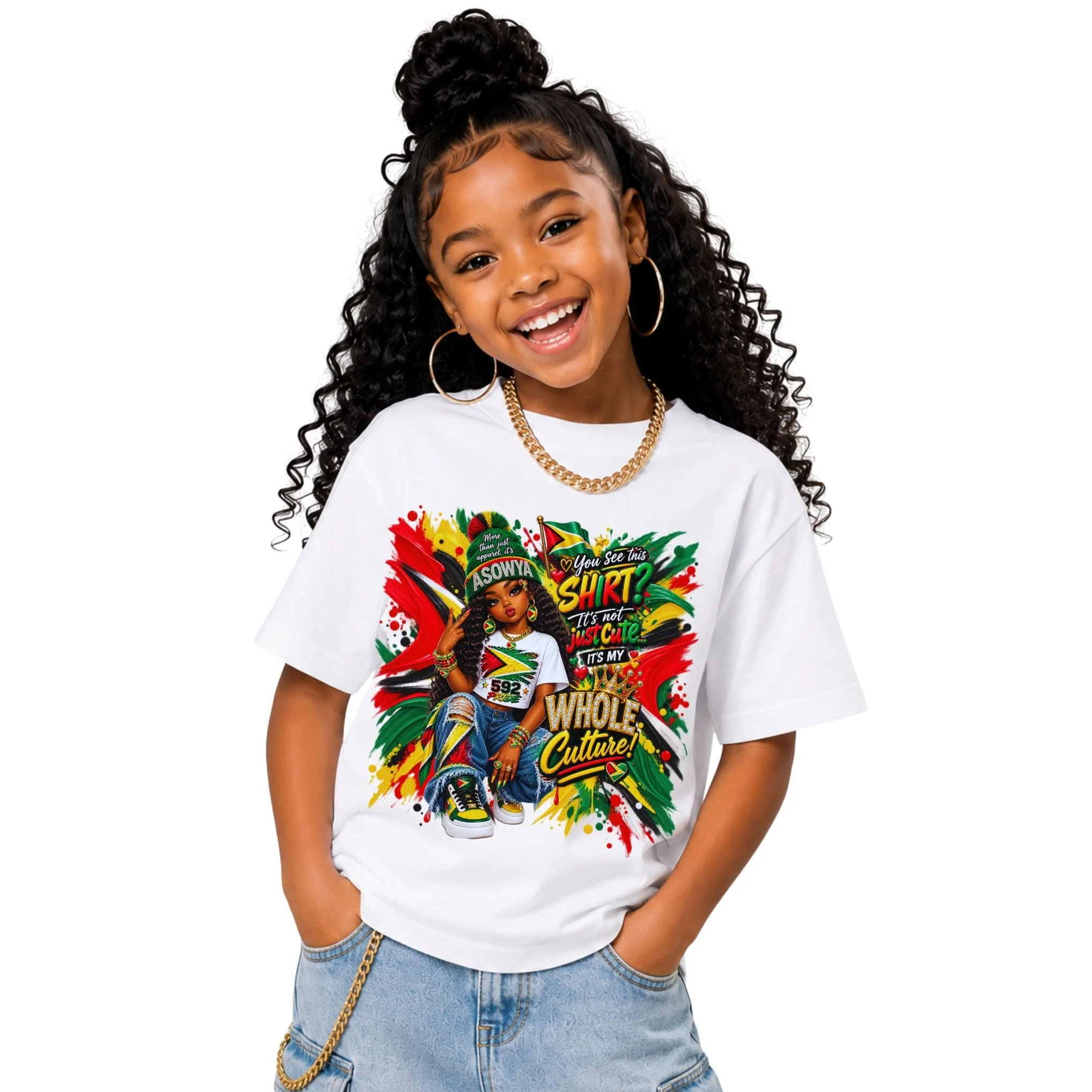 Girls Patriotic "Not Just Cute, It's My WHOLE Culture" Tee - PRE ORDERS ONLY