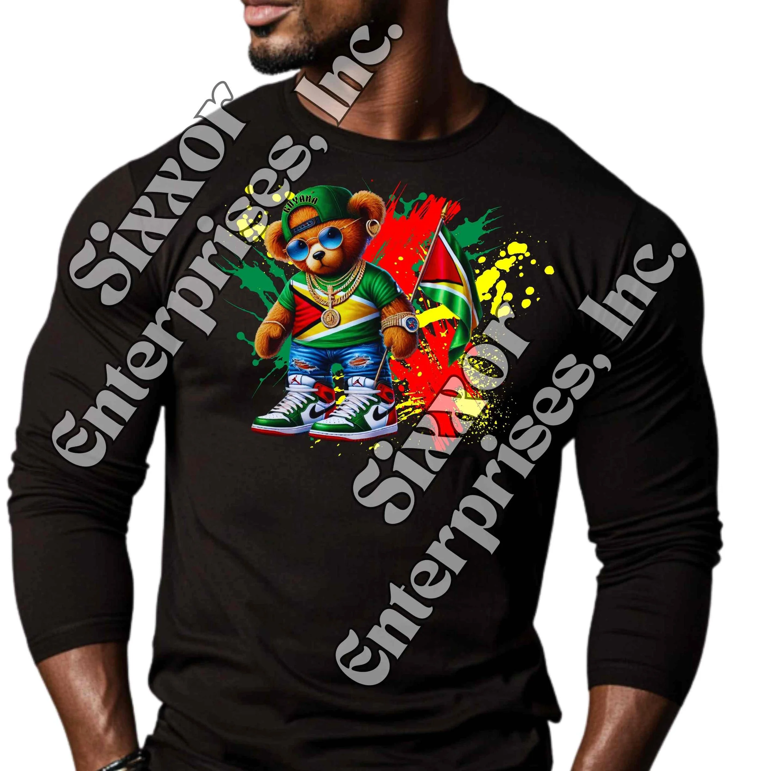 GUYANA Teddy - LONG SLEEVES Graphic T-Shirt