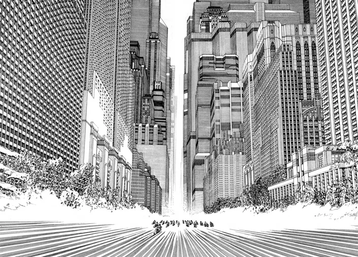 acidadebranca:

tengoku-to-jigoku:

Otomo’s architecture drawings are amazing

Black &amp; White Illustration | katsuhiro otomo | 2250