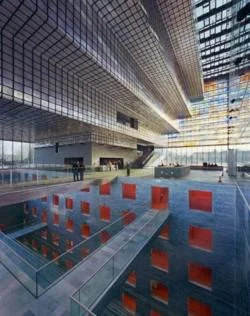 designismymuse:

architectureandarts:Netherlands Institute for Sound and Vision Interior designed by Neutelings Riedjik Architecten. 