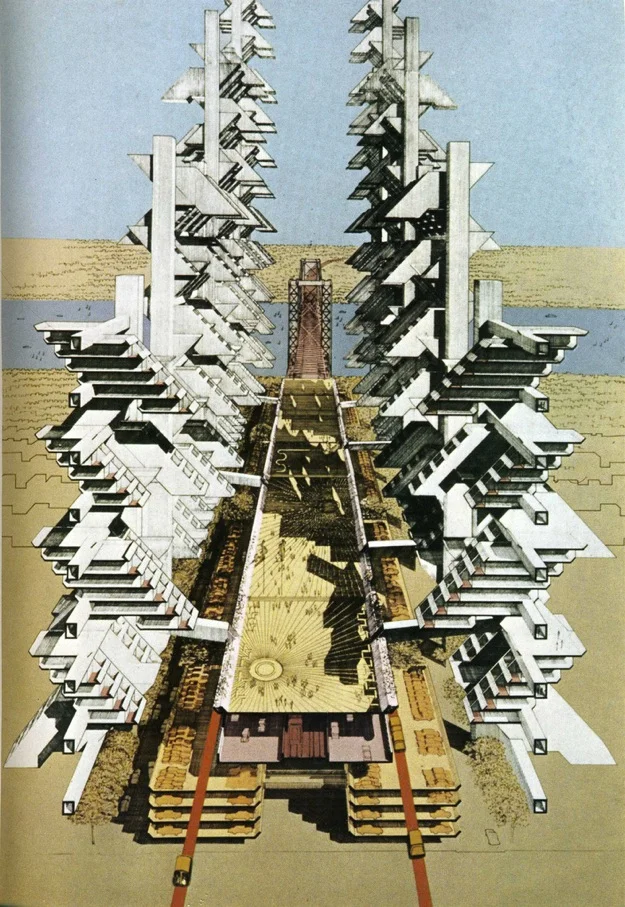 planetaryfolklore:

hawktrainer:
Paul Rudolph’s expressway project ‘67-72
Expressway | URBAGRAM