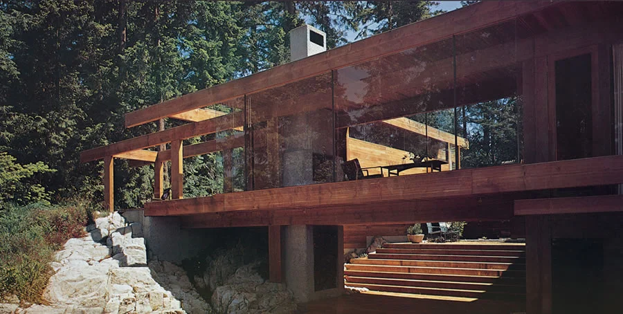 subtilitas:

Arthur Erickson - Smith house, West Vancouver 1964 (click for big).