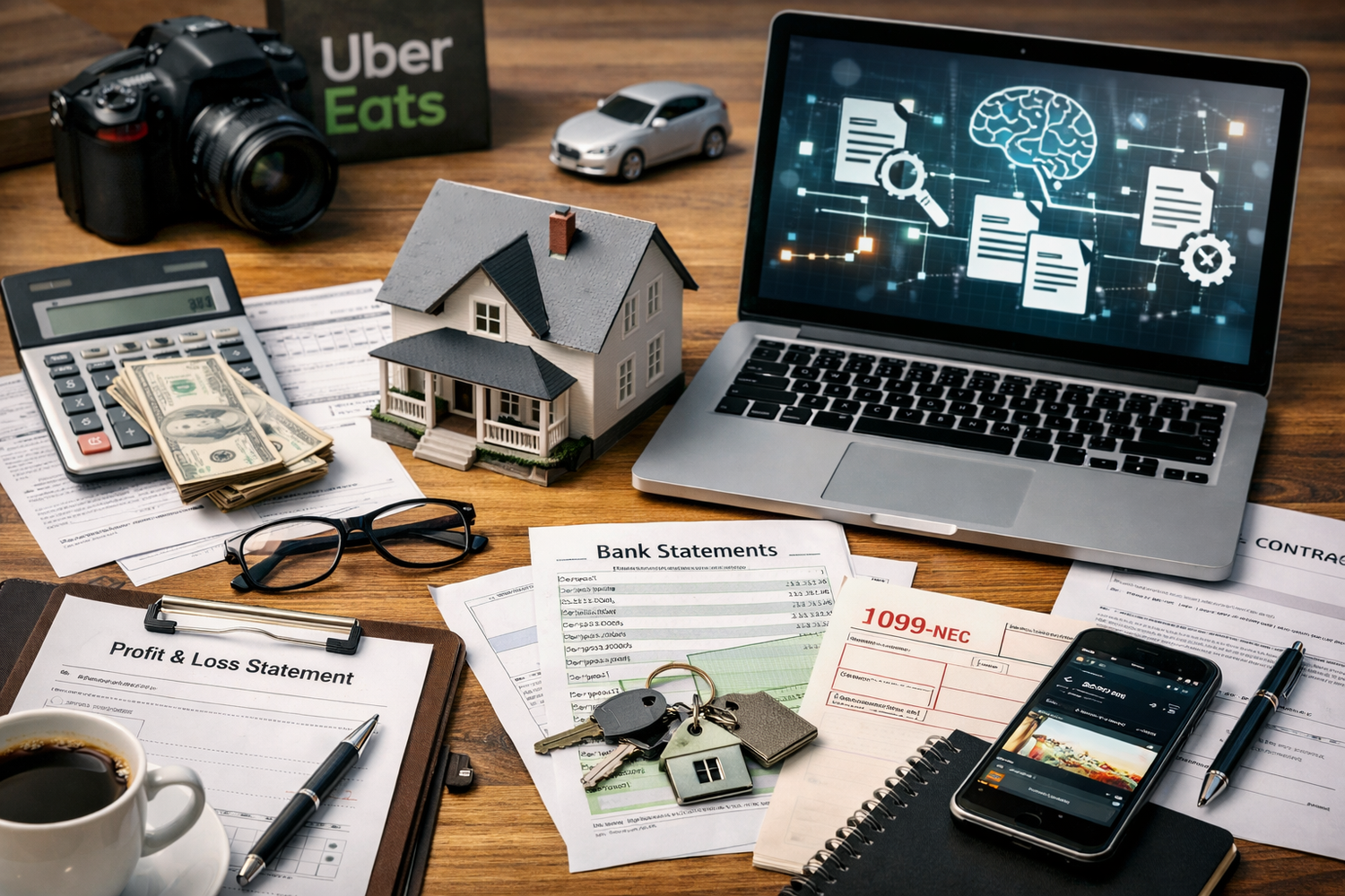 Documents and laptop for non-QM mortgage financing