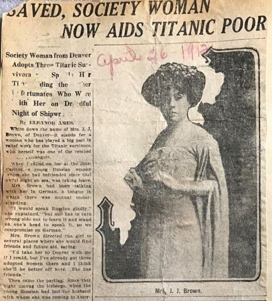 Molly Brown 1920 titanic article.jpg