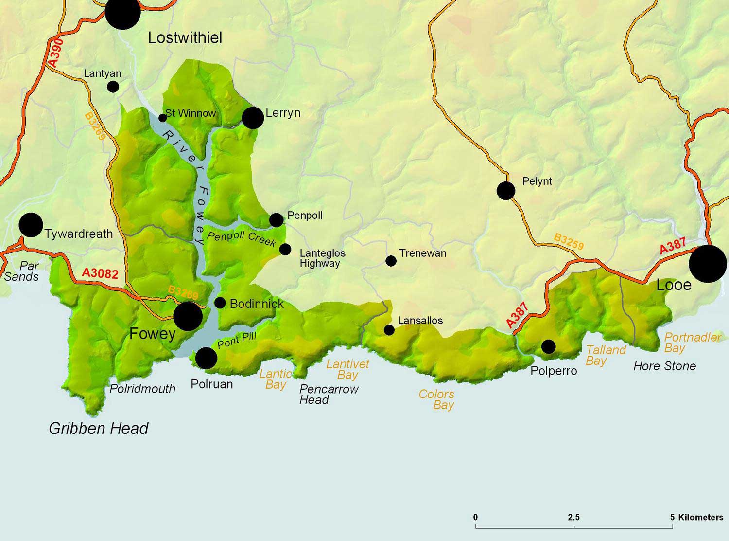 South Coast Of Cornwall Map 10 South Coast Eastern — The Cornwall Area Of Outstanding Natural Beauty