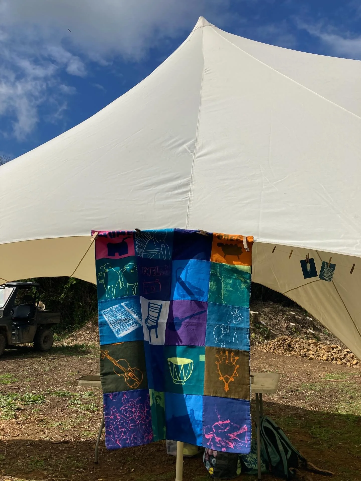 Yesterday I ran a cyanotype workshop at @hamhillcountrypark as part of the events celebrating the opening of the new visitor centre. All week there have been different creative and historical themed activities. I enjoyed meeting some Saxon re-enactor