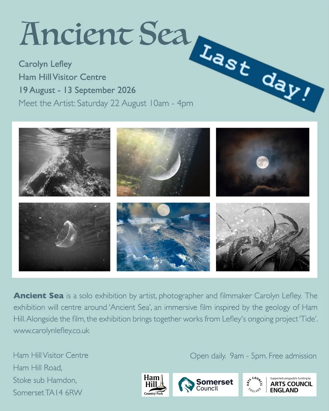 Last chance to see &lsquo;Ancient Sea&rsquo; at the new Ham Hill Visitor Centre today! @hamhillcountrypark - As well as my show you can also enjoy the cafe (excellent coffee and cake), beautiful walking trails and the wonderful museum and shop.

Open