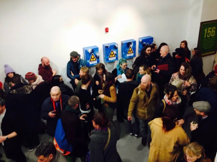 Proof I was there. I'm behind the bald man with the red scarf and navy coat who is looking at the camera. Photo courtesy of Emer Casey, Limerick Printmakers.