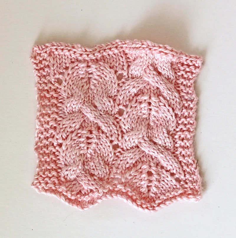 Cable and lace swatch Scrumptious 4ply