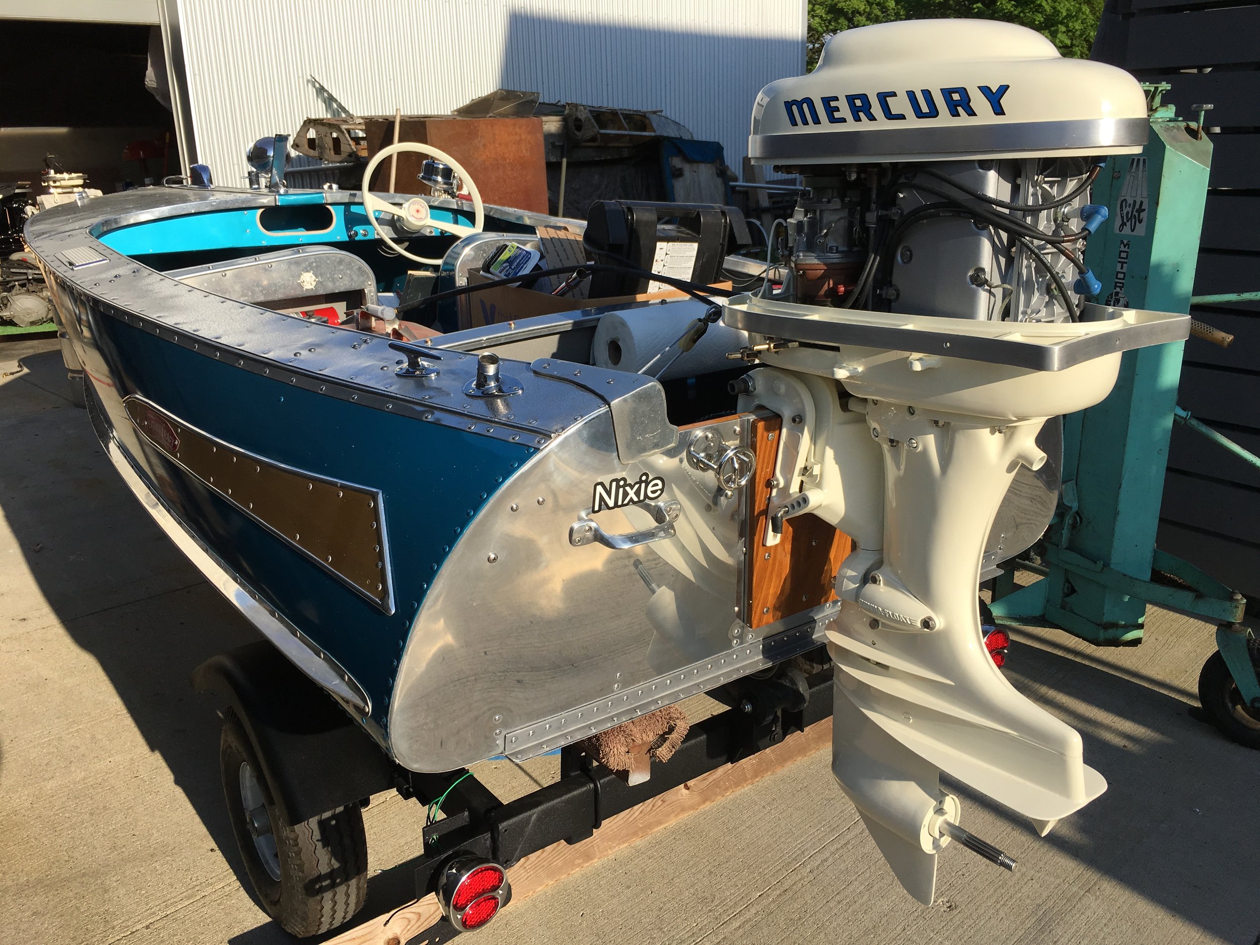  1961 Merc 500 mounted on a 1958 Feathercraft. 