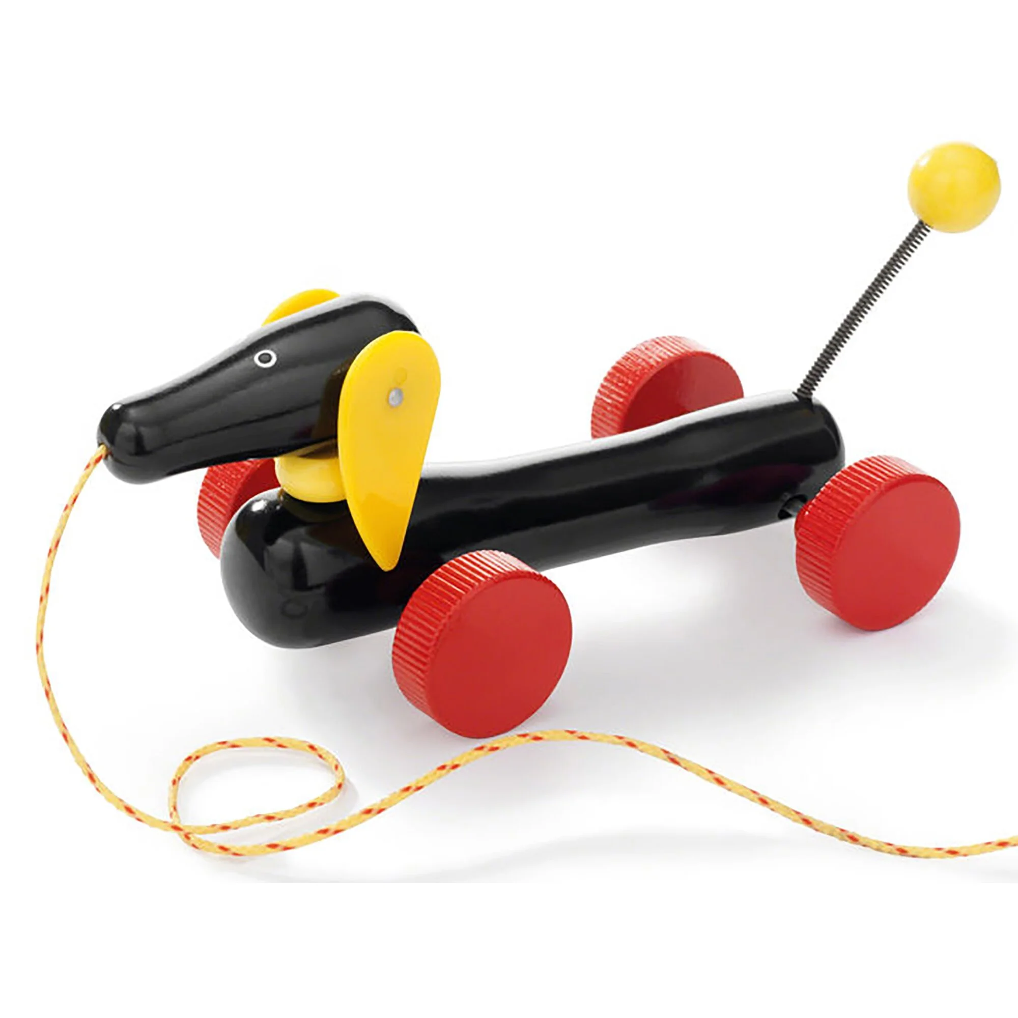 The BRIO pull along Dachshund, a classic children’s toy, created in 1958, and still the same as it ever was