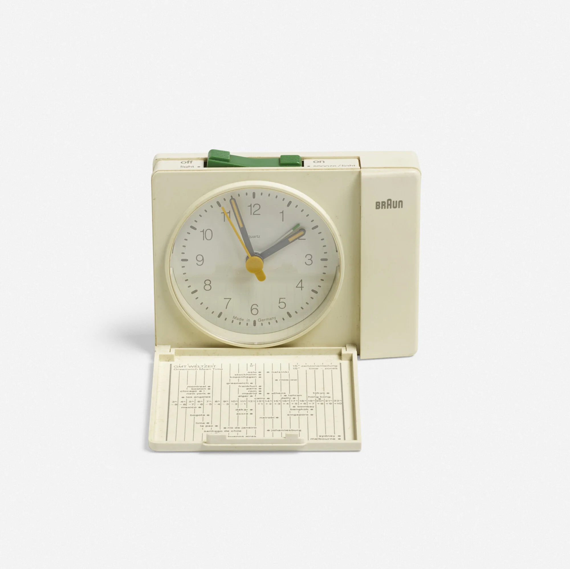 AB 312 alarm clock for Braun in 1985, designed in collaboration with Dietrich Lubs. Photo Wright20