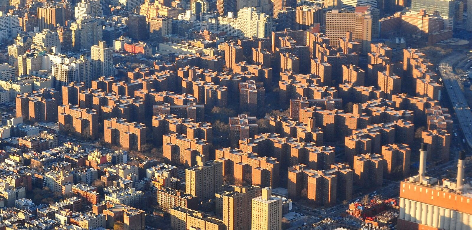 Stuyvesant Town (bottom and left) and Peter Cooper Village (top and right)