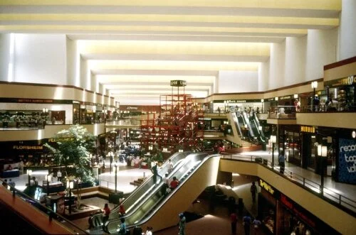 Fox Hills Mall, 1975. The first 3-level mall in California. Situated on a 50-acre site, the Mall with contains over 1,000,000 square feet, was originally anchored by three department stores, more than 132 specialty shops and a four-level, 2,450-car …