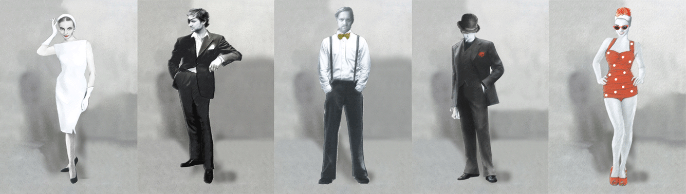  Costume sketches,  The Rubber Barons,  Hålogaland Theatre, Tromsø 